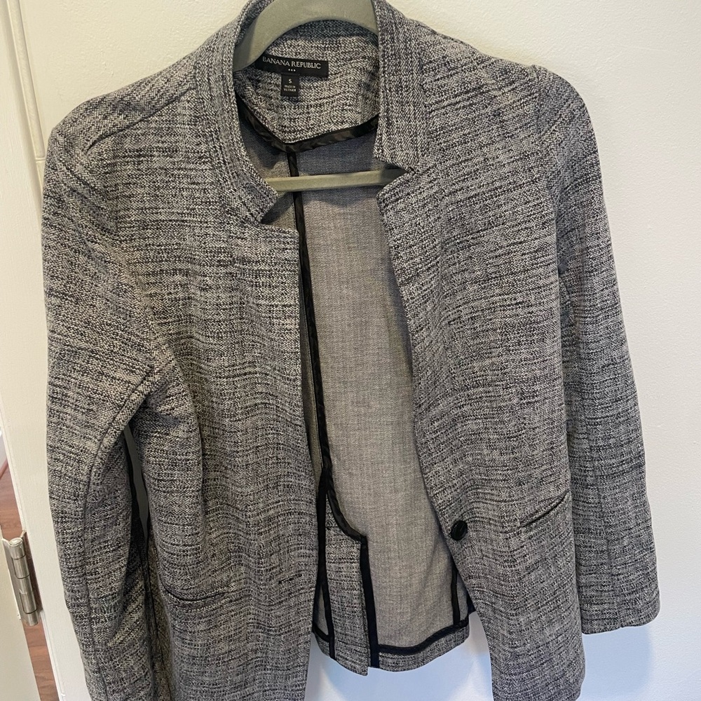 Banana Republic Gray Tweed Blazer